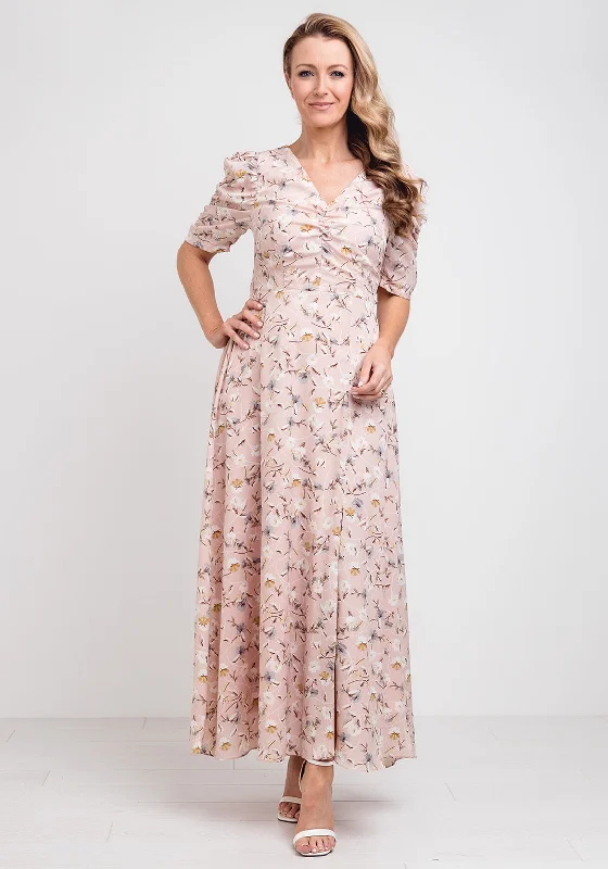 Instant Savings Jolie Moi Floral Open Back Maxi Dress, Pink