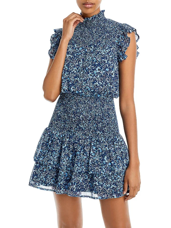 Epic Deals Womens Smocked Short Mini Dress