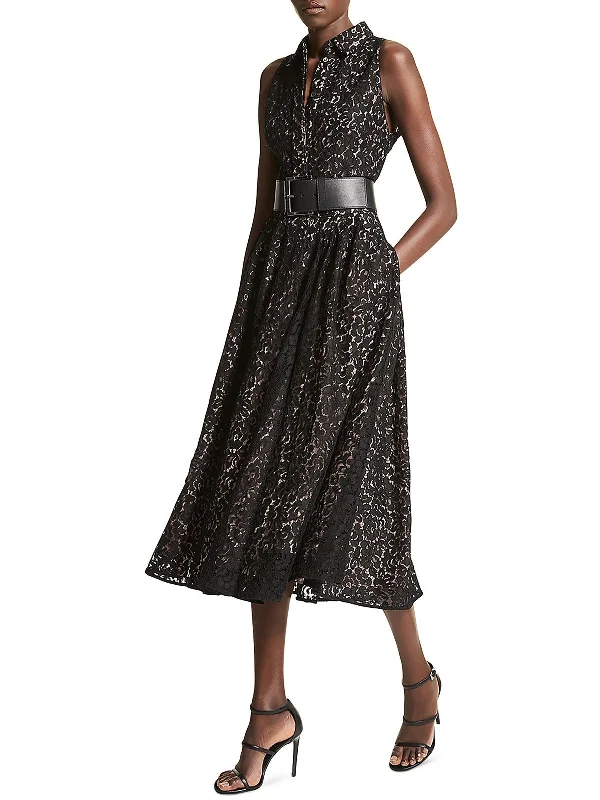 Online Exclusive Womens Lace Long Shirtdress