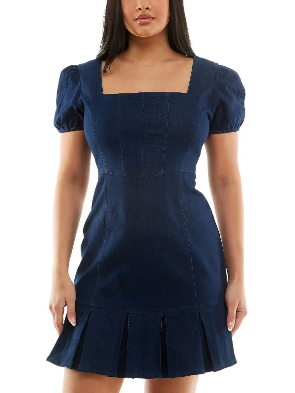 Year-End Sale Juniors Womens Denim Short Bodycon Dress