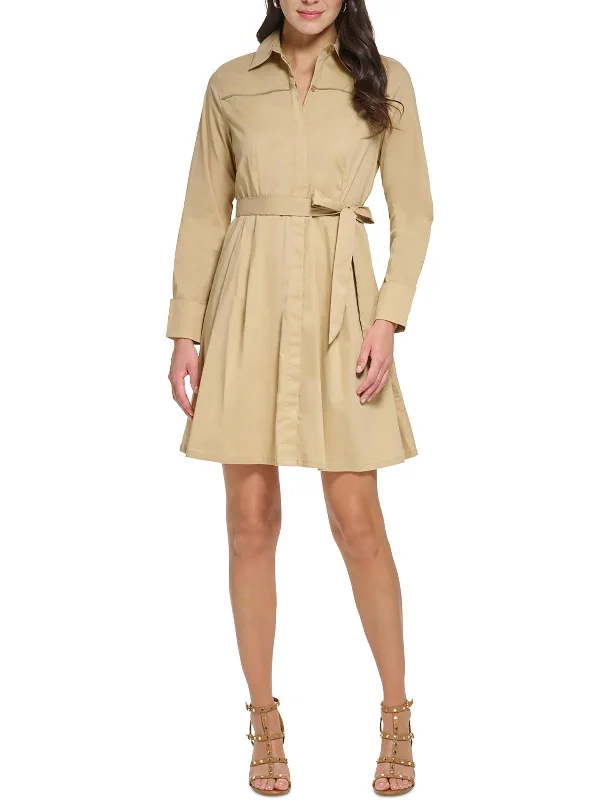 Today’s Deal Womens Collared Mini Shirtdress