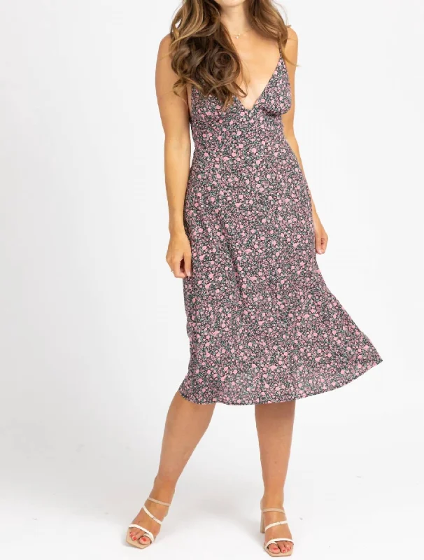 Blowout Sale Triangle Midi Dress In Vintage Rose