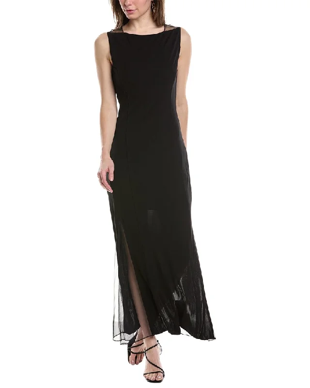 Amazing Deals Helmut Lang Sheer Insert Midi Dress