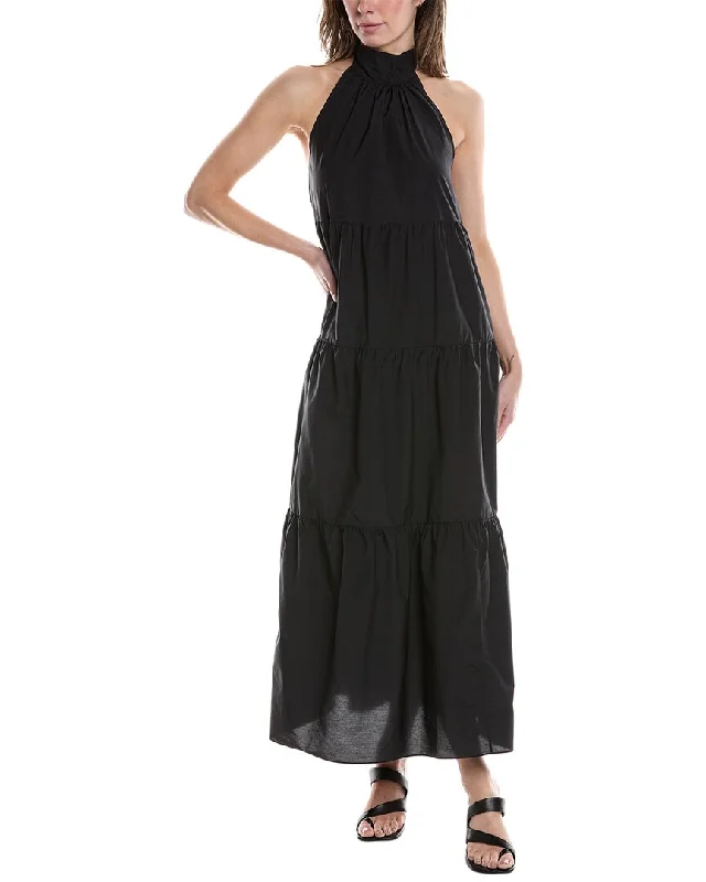 Take Advantage Theory Halter Tier Maxi Dress