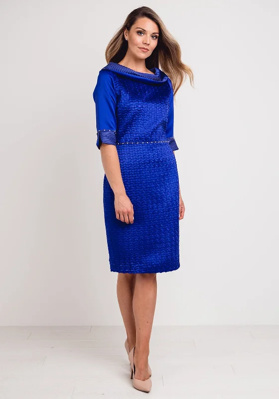 Deal of the Day Lizabella Textured Satin Pencil Dress, Royal Purple