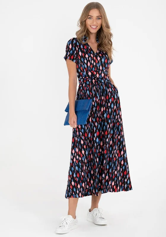 Super Sale Jolie Moi Marbouk Abstract Pattern Print Maxi Dress, Navy Multi