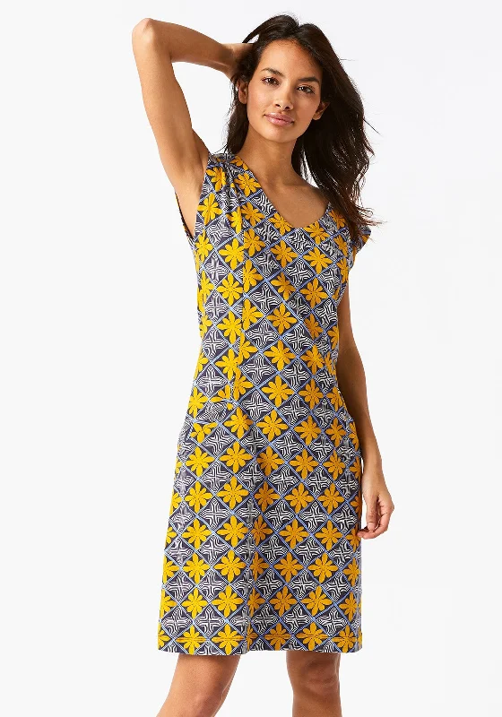 Price Buster White Stuff Lena Fairtrade Cotton Dress, Yellow & Blue