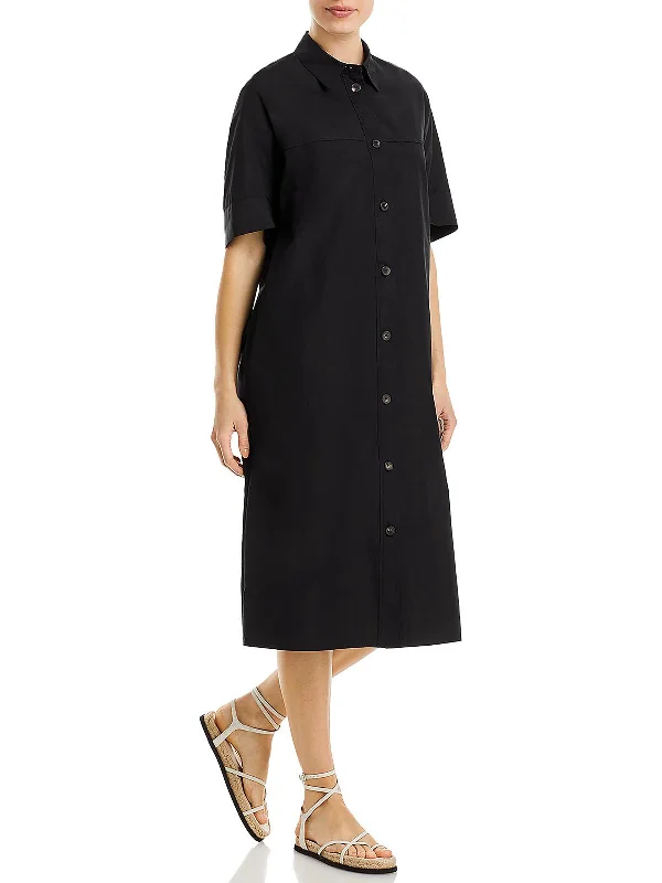 Crazy Savings Womens Cotton Midi Shirtdress