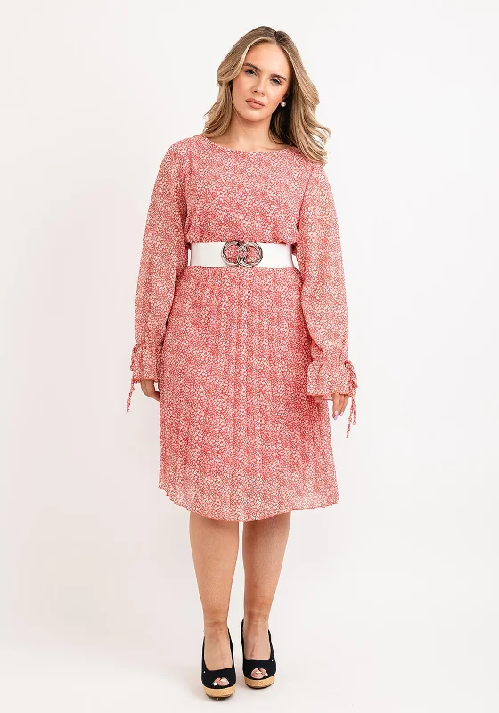 Seasonal Clearance Seventy1 One Size Daisy Round Neck Midi Dress, Coral Multi