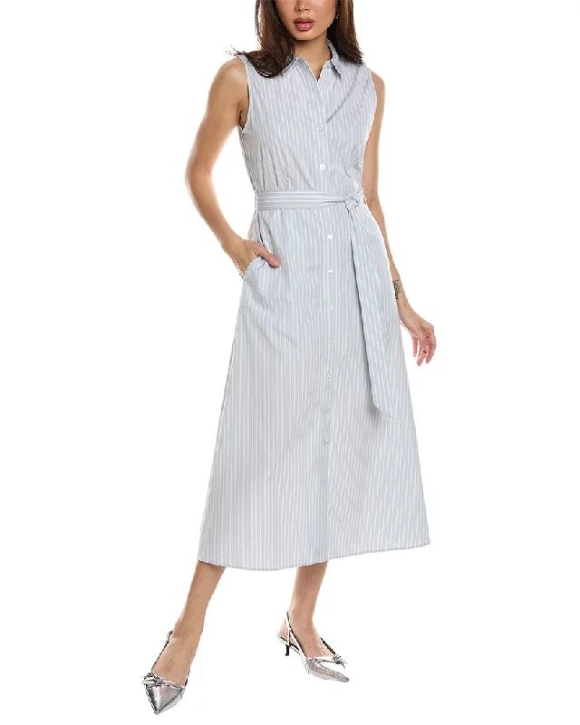 Major Savings Theory Tie Waist Shirtdress