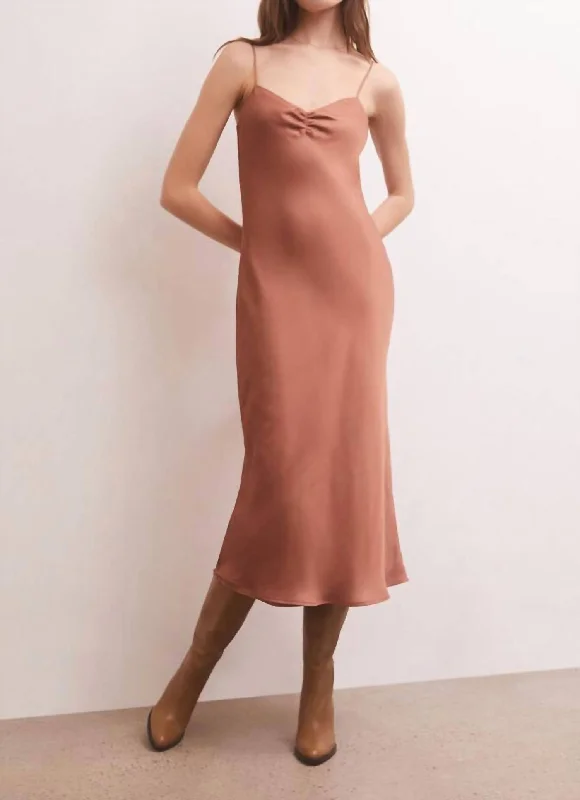 Shop and Save Lark Lux Sheen Slip Dress In Penny