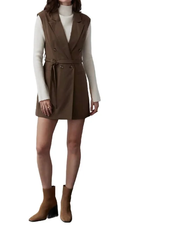 Friends and Family Sale Brooke Blazer Dress In Brown