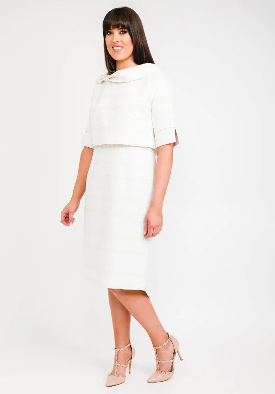 Buy Now Lizabella Two Piece Gold Threaded Dress, Cream
