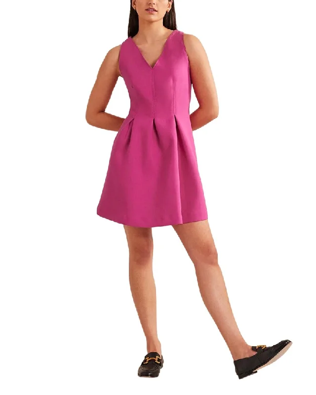 Exclusive Savings Boden V-Neck Wool-Blend Skater Mini Dress
