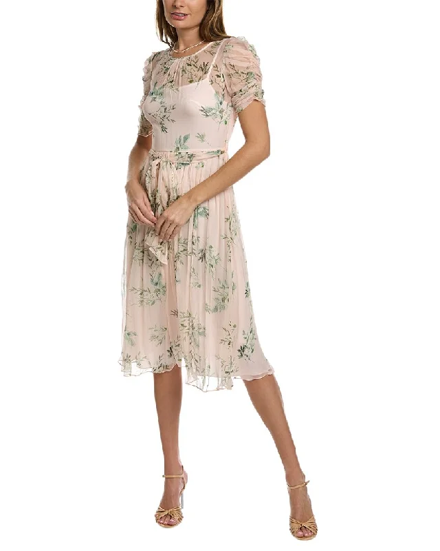 New Markdowns ML Monique Lhuillier Chiffon Midi Dress
