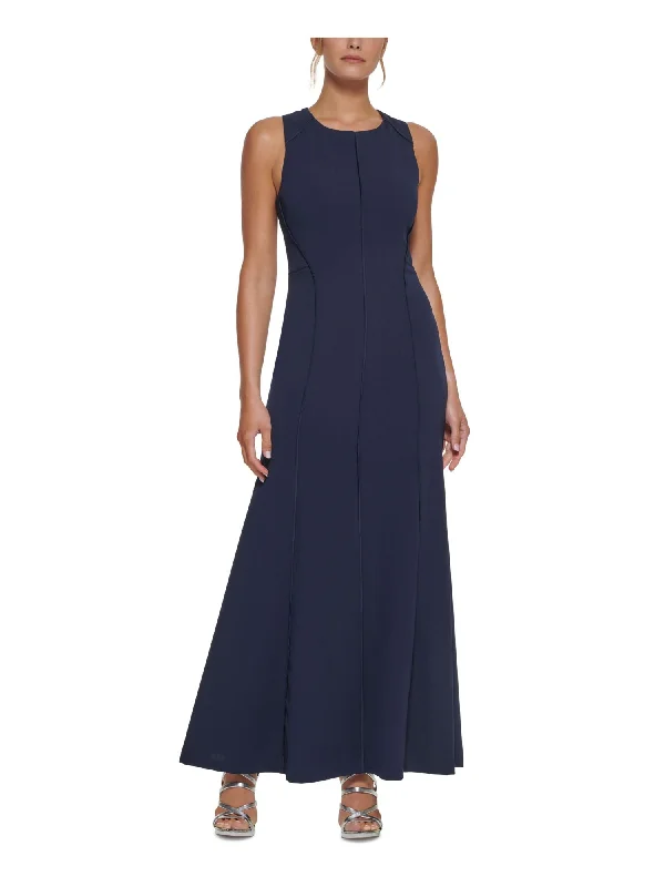 Limited Availability DKNY Womens Zippered Sleeveless Jewel Neck Full-Length Evening Gown Dress Limited Availability DKNY Womens Zippered Sleeveless Jewel Neck Full-Length Evening Gown Dress