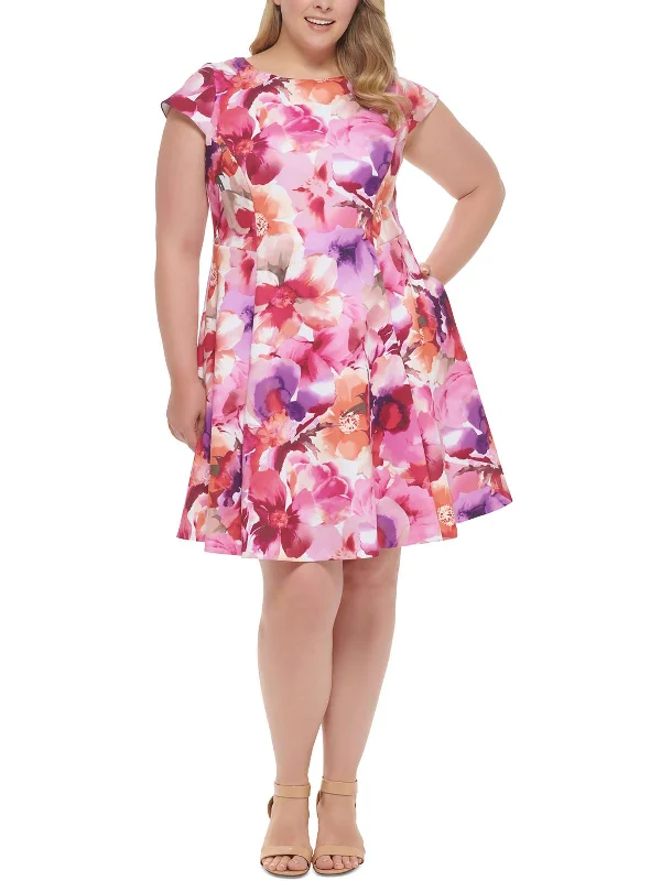 Price Reduction Plus Womens Party Short Fit & Flare Dress