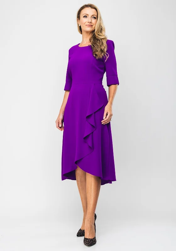 Epic Deals Ella Boo Frill Hem Wrap Dress, Purple