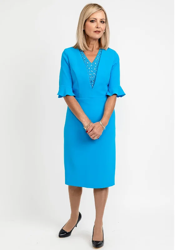 Buy Now Lizabella Embellished V-Neck Pencil Dress, Ocean Blue