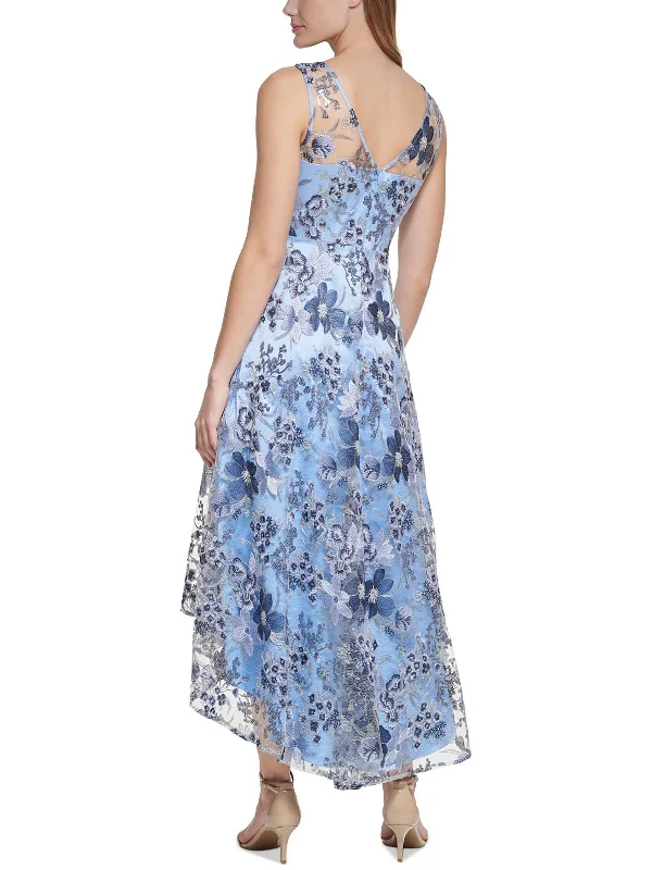 Last Chance Womens Mesh Sequined Evening Dress