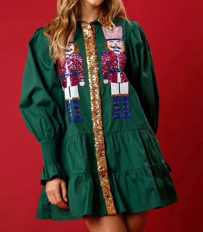TIME-Limited Offer Sequin Nutcracker Dress In Green