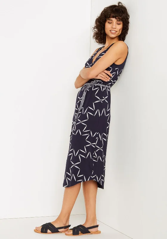 Stock Clearance White Stuff Avery Printed Wrap Dress, Navy