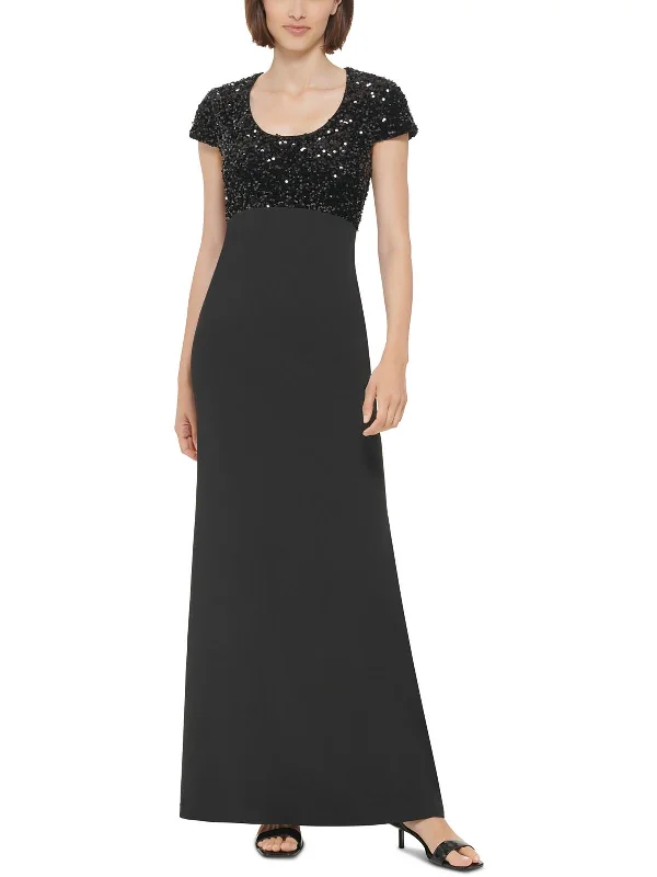 Bonus Savings Womens Sequined Long Evening Dress