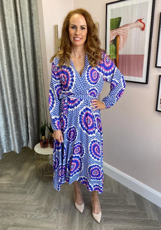 Price Slash Seventy1 One Size Two Way Printed Maxi Dress, Blue Multi