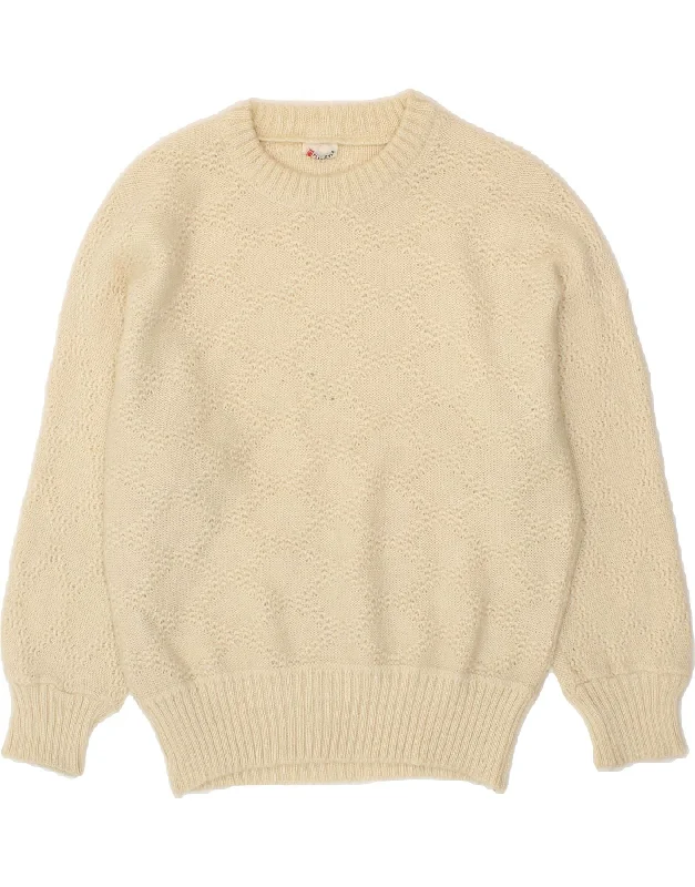 Buy More, Save More VINTAGE Womens Crew Neck Jumper Sweater UK 16 Large Off White