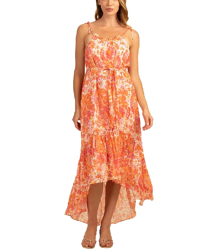 Stock Clearance Trina Turk Honest Silk-Blend Midi Dress