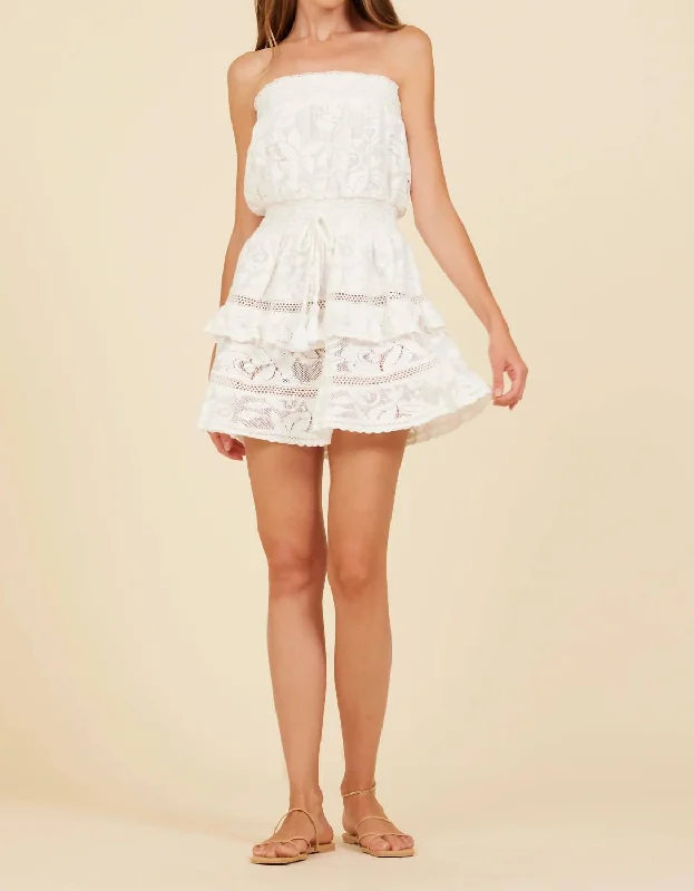 Great Deals Charleston Crochet Mini Dress In White