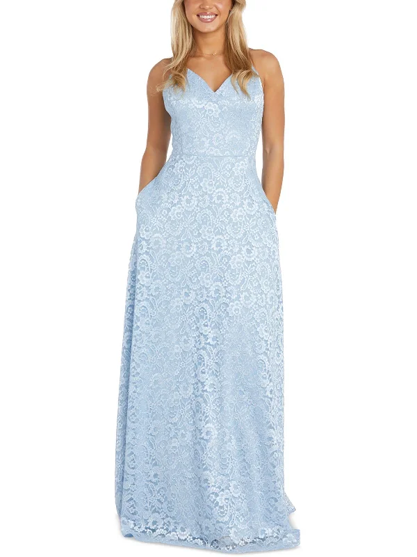 Season Finale Sale Womens Lace Glitter Evening Dress