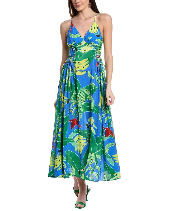Instant Savings FARM Rio Banana Leaves Maxi Dress