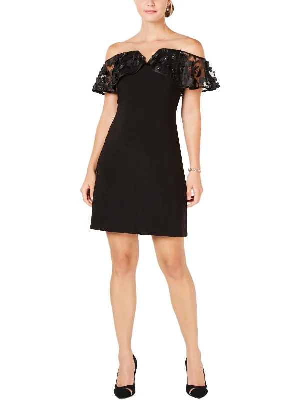 Limited Time Offer Womens Illusion Off The Shoulder Cocktail Dress