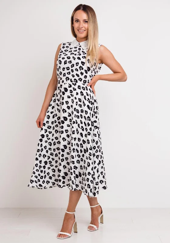Big Discounts Seventy1 Monochrome Print Midi Dress, White