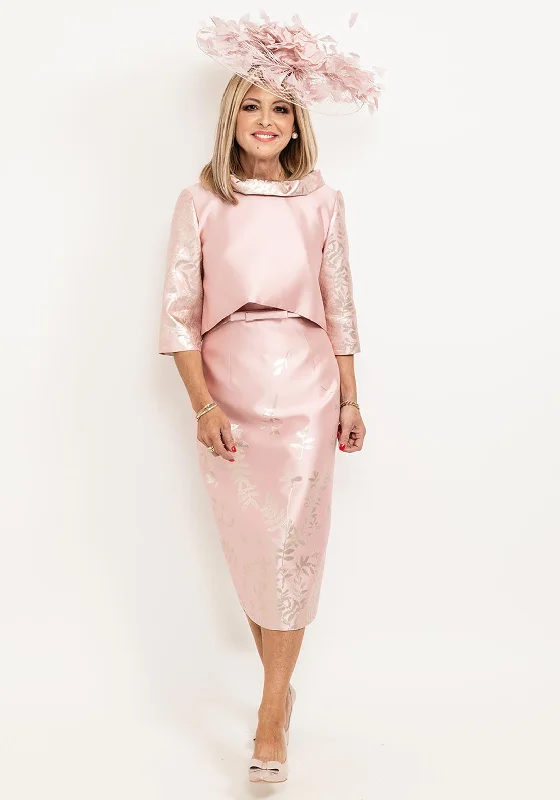 Lowest Price Fely Campo Metallic Leaf Dress & Jacket, Rose Pink