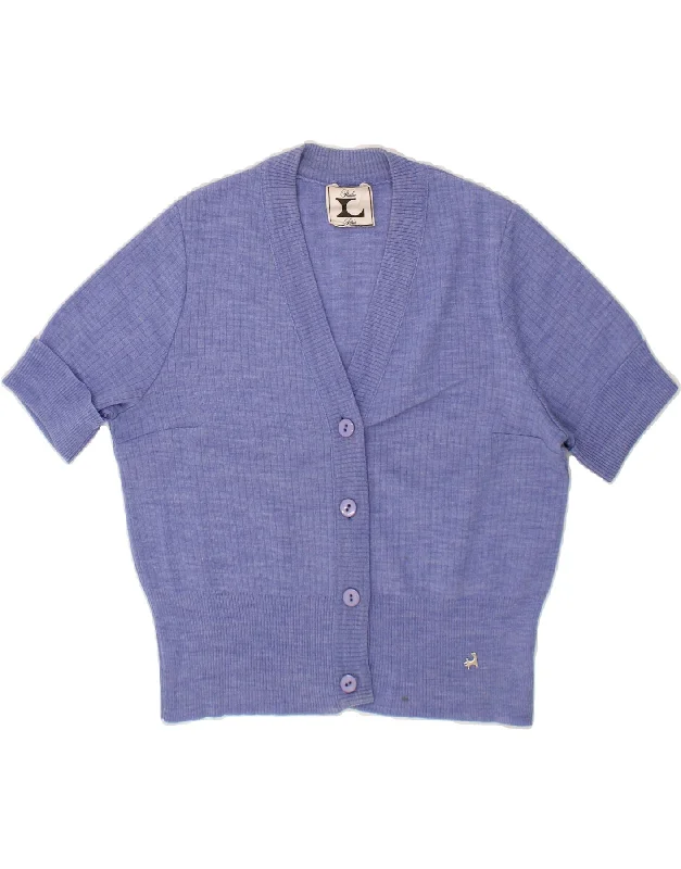 Fantastic Deals VINTAGE Womens Short Sleeve Cardigan Sweater UK 14 Medium Purple Polyester Fantastic Deals VINTAGE Womens Short Sleeve Cardigan Sweater UK 14 Medium Purple Polyester