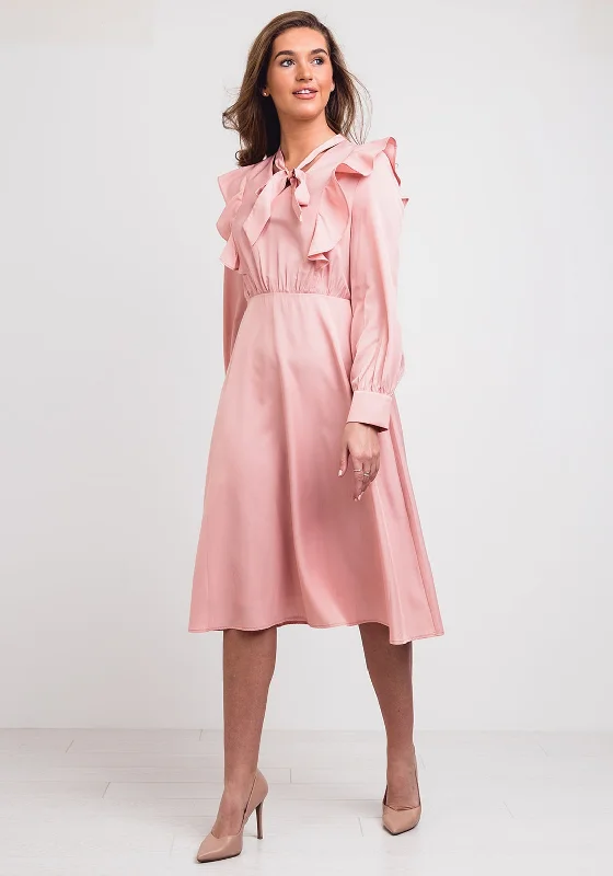 Unmissable Offer Jovonna Frill Trim A-Line Midi Dress, Pink