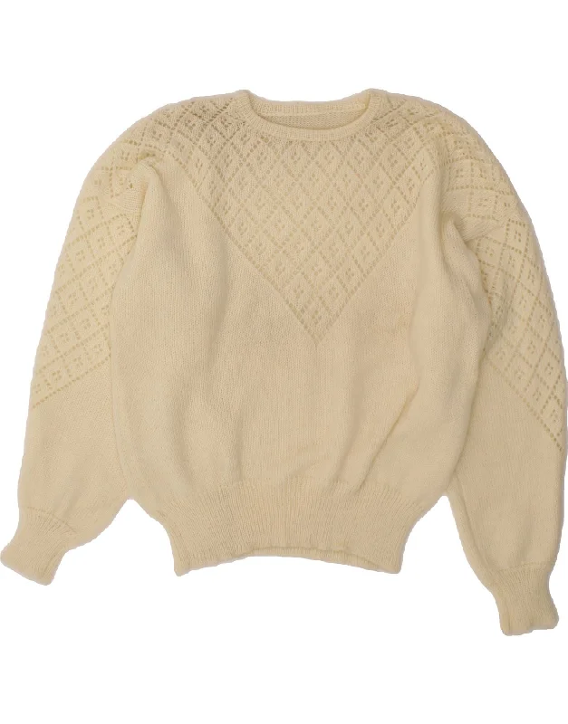 Great Bargains VINTAGE Womens Crew Neck Jumper Sweater UK 16 Large Off White