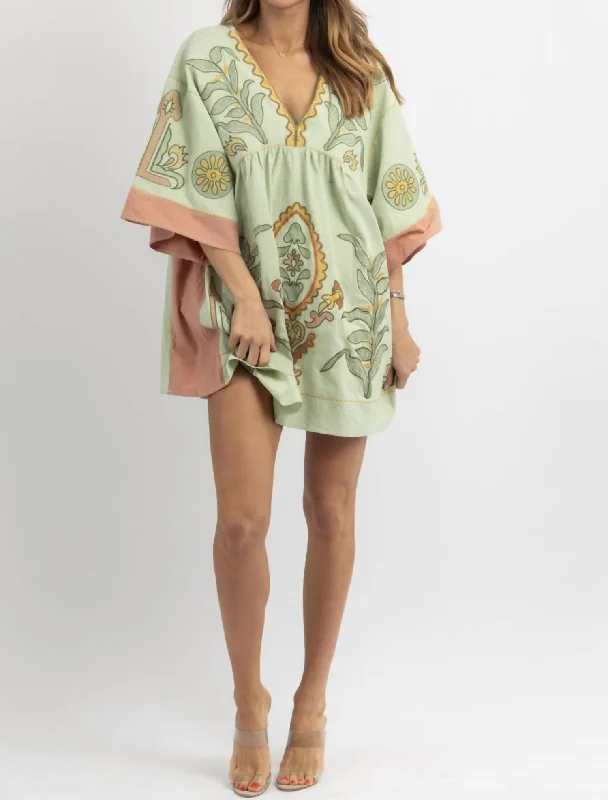 Big Discounts Fay Embroidered Mini Dress In Mint