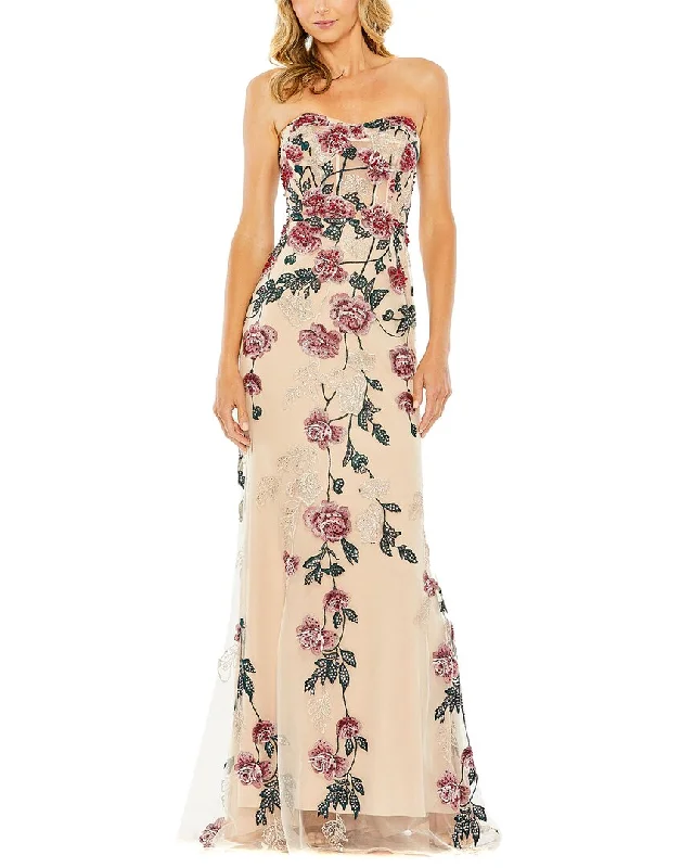 Fantastic Offers Mac Duggal Strapless Floral Embroidered Gown