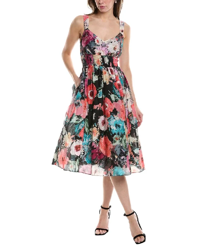 Limited Quantity Marchesa Notte Betony Silk-Blend Midi Dress