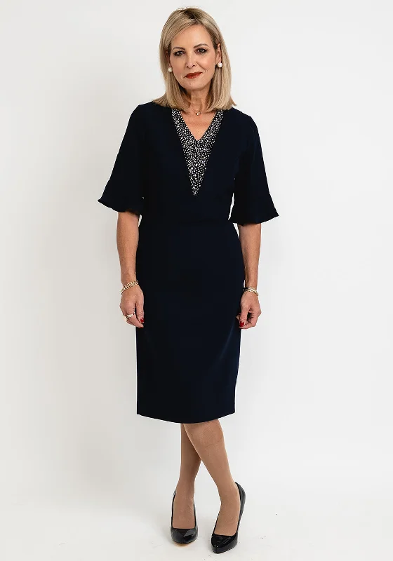 Big Discounts Lizabella Embellished V-Neck Pencil Dress, Navy