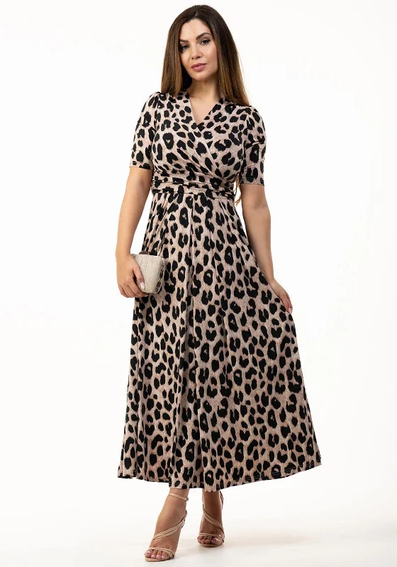 Price Buster Jolie Moi Beatrice Leopard Print Jersey Maxi Dress, Multi