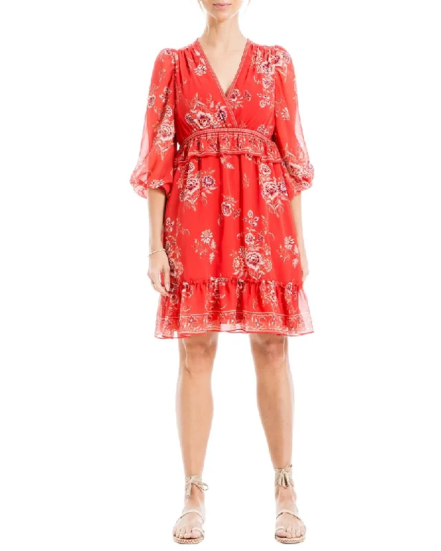 Epic Deals Max Studio Georgette V-Neck Short Dress
