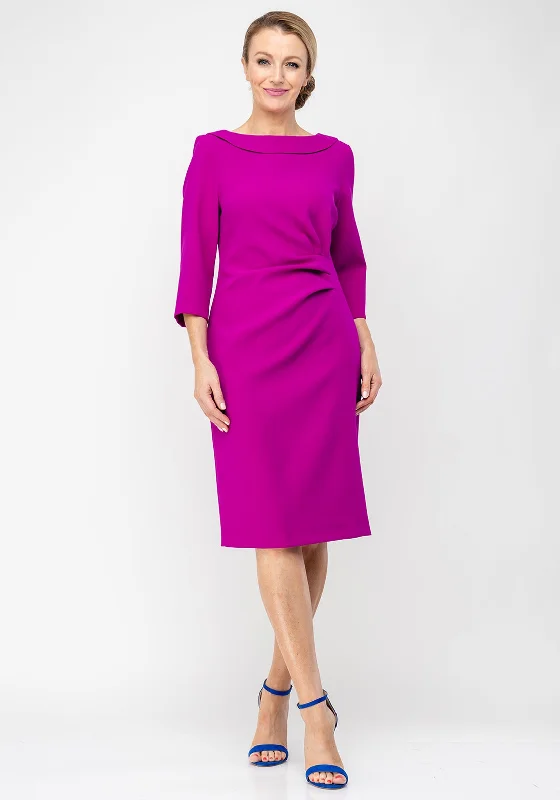 Act Fast Lizabella Ruched Bodice Pencil Dress, Fuschia Purple