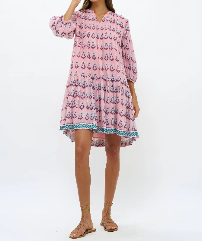 Savings Spectacular Pintuck Drop Waist Mini Dress In Bodrum Pink