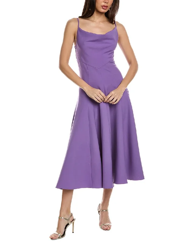 Unbeatable Prices Oscar de la Renta Cowl Neck Full Skirt Wool-Blend Midi Dress