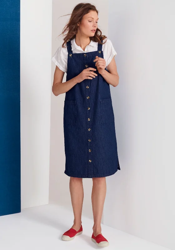 Quick Sale White Stuff Shelley Denim Pinafore Dress, Dark Blue