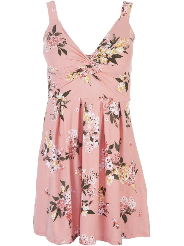 Price Rollback PLANET GOLD Womens Stretch Twist Front Floral Sleeveless Sweetheart Neckline Short Party Fit + Flare Dress Price Rollback PLANET GOLD Womens Stretch Twist Front Floral Sleeveless Sweetheart Neckline Short Party Fit + Flare Dress